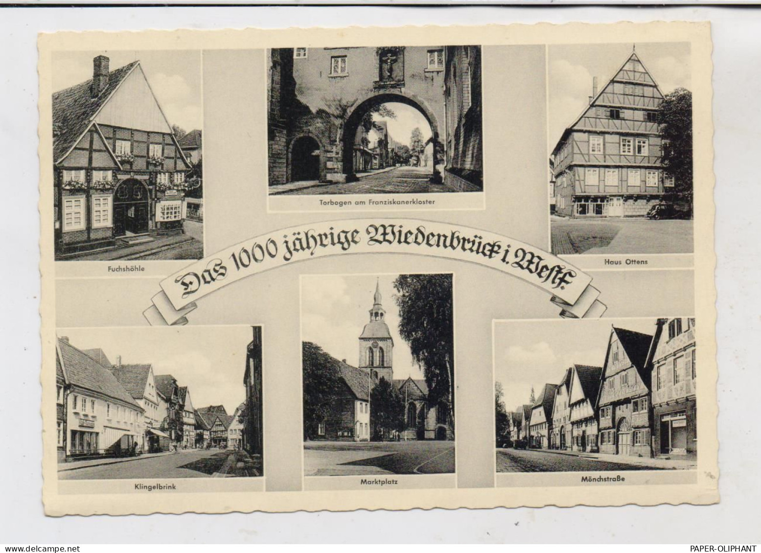 4840 WIEDENBRÜCK, Fuchshöhle, Klingelbrink, Marktplatz....1953 - Rheda-Wiedenbrueck