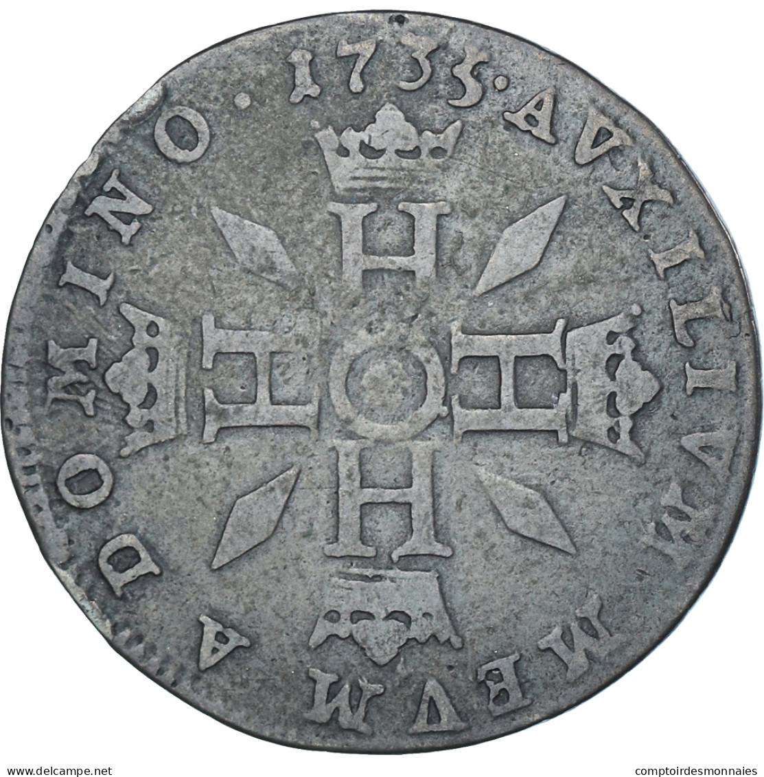 Monnaie, Monaco, Honore III, 3 Sols, Pezetta, 1735, Monaco, TB, Billon - 1505-1795 De Lucien Ier à Honoré III