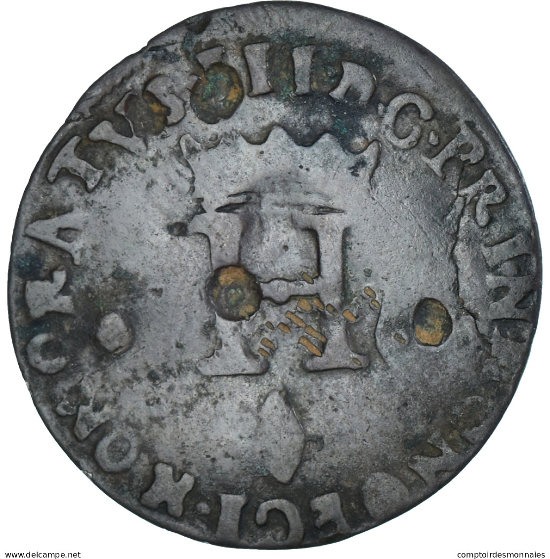 Monnaie, Monaco, Honore III, Six Deniers Dits "dardenne", 1735, Monaco, B+ - 1505-1795 Da Luciano I A Sant'Onorato III