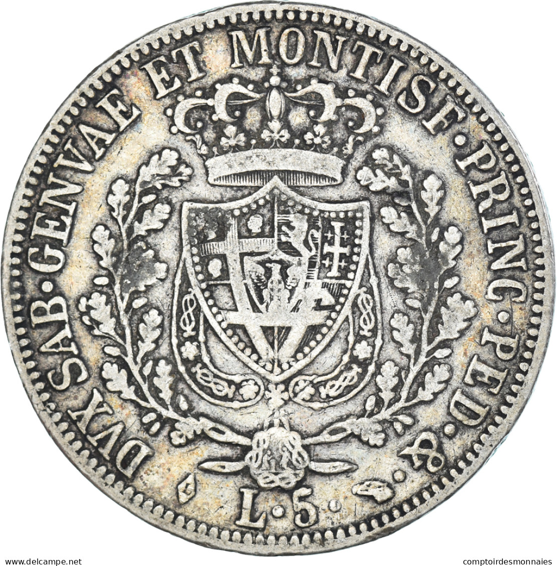 Monnaie, États Italiens, SARDINIA, Carlo Felice, 5 Lire, 1827, Torino, TTB - Sicile