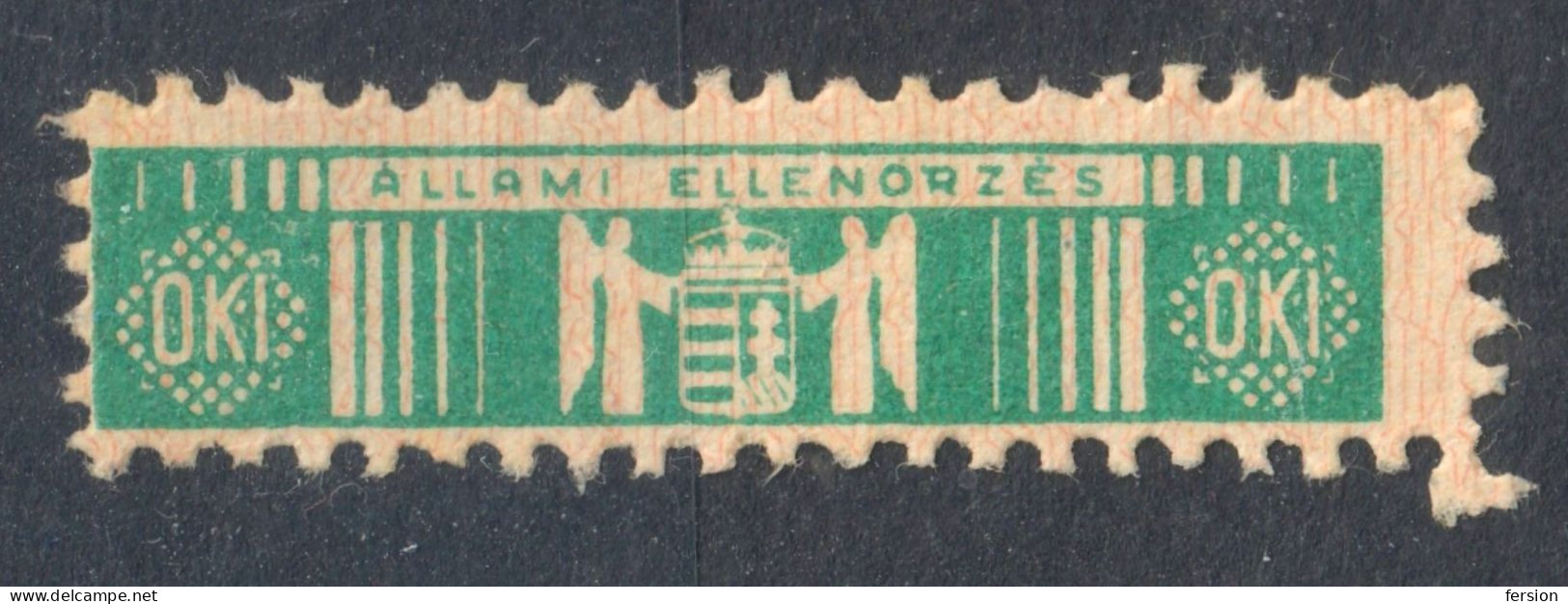 Hungary 1930's  OKI Medicine Drug Medicament STATE SEAL Revenue TAX - LABEL CINDERELLA VIGNETTE - Used - Revenue Stamps