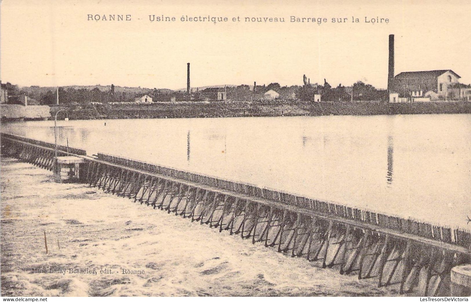 FRANCE - 42 - ROANNE - Usine électrique Et Nouveau Barrage Sur La Loire - Carte Postale Ancienne - Roanne