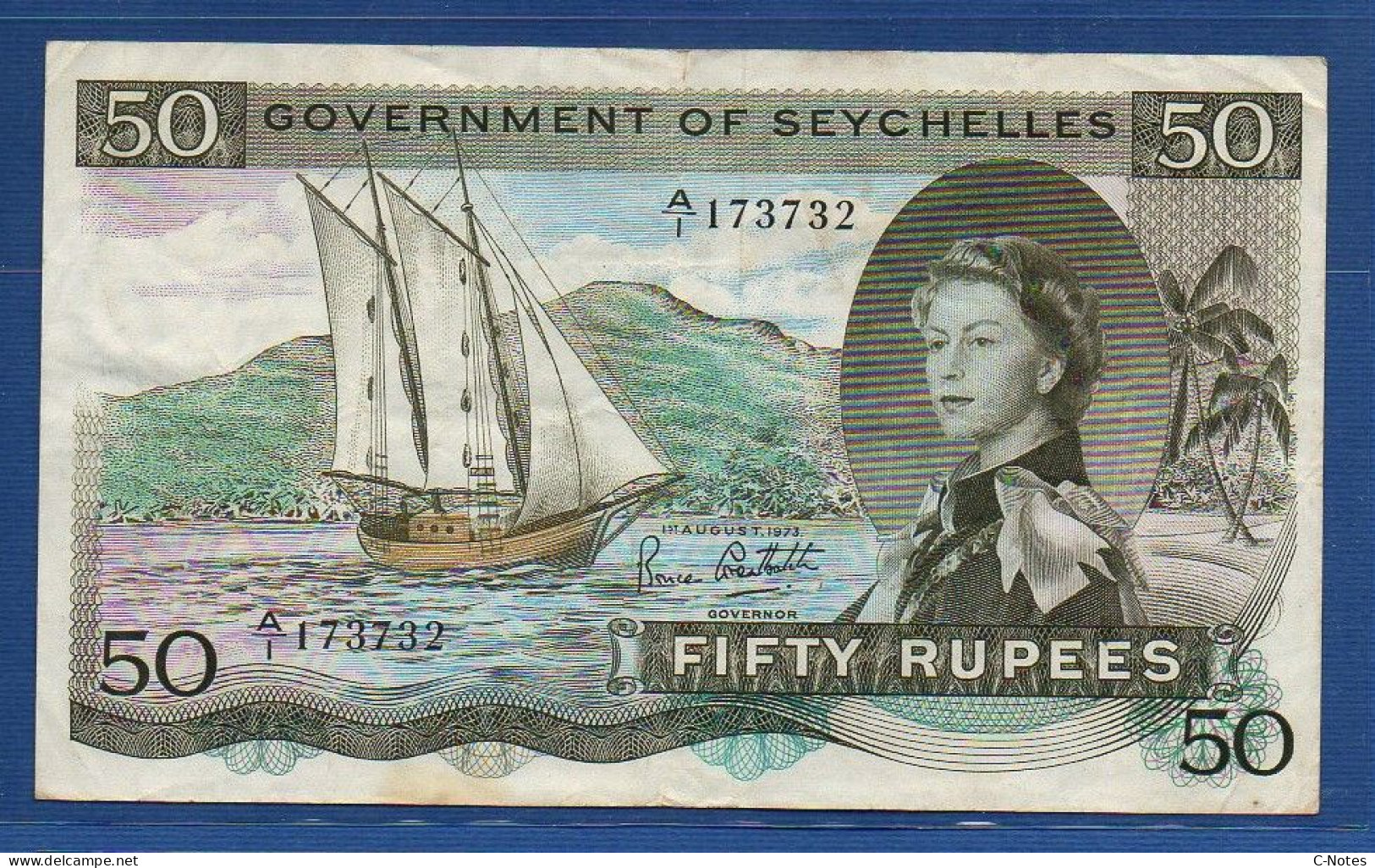 SEYCHELLES - P.17e – 50 RUPEES 1973 VF, S/n A/I 173732 - Seychellen