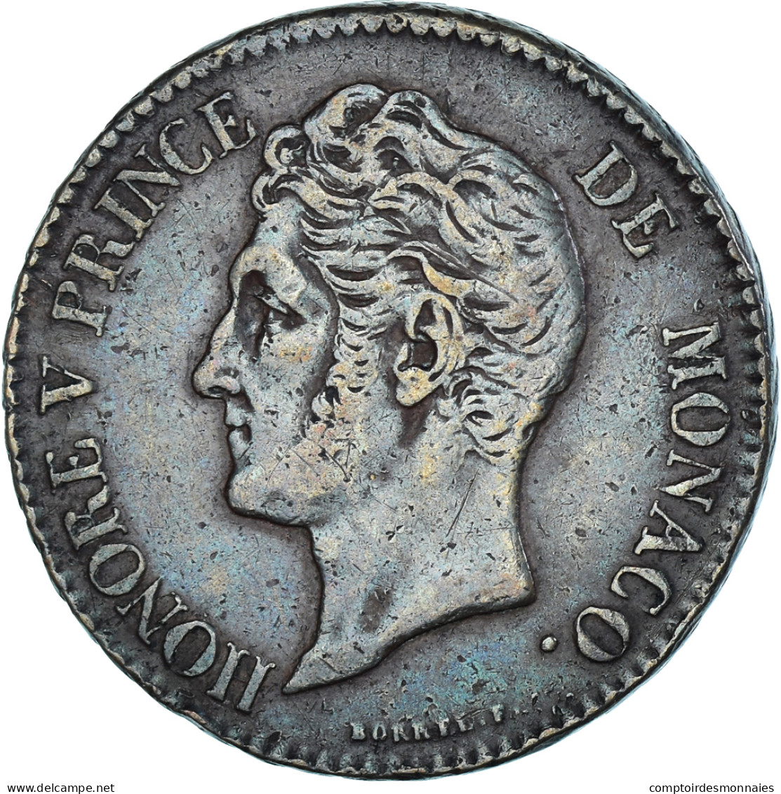 Monnaie, Monaco, Honore V, 5 Centimes, 1837, Monaco, TTB, Cuivre, Gadoury:MC102 - 1819-1922 Honoré V, Charles III, Albert I