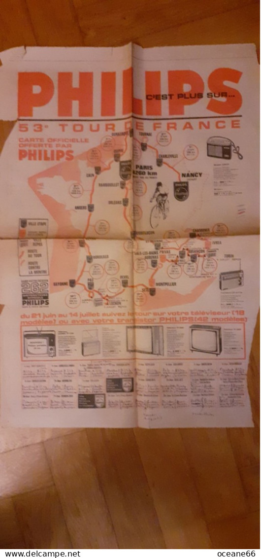 Carte Itinéraire Du 53e Tour De France 1966 La Voix Du Nord - Cyclisme