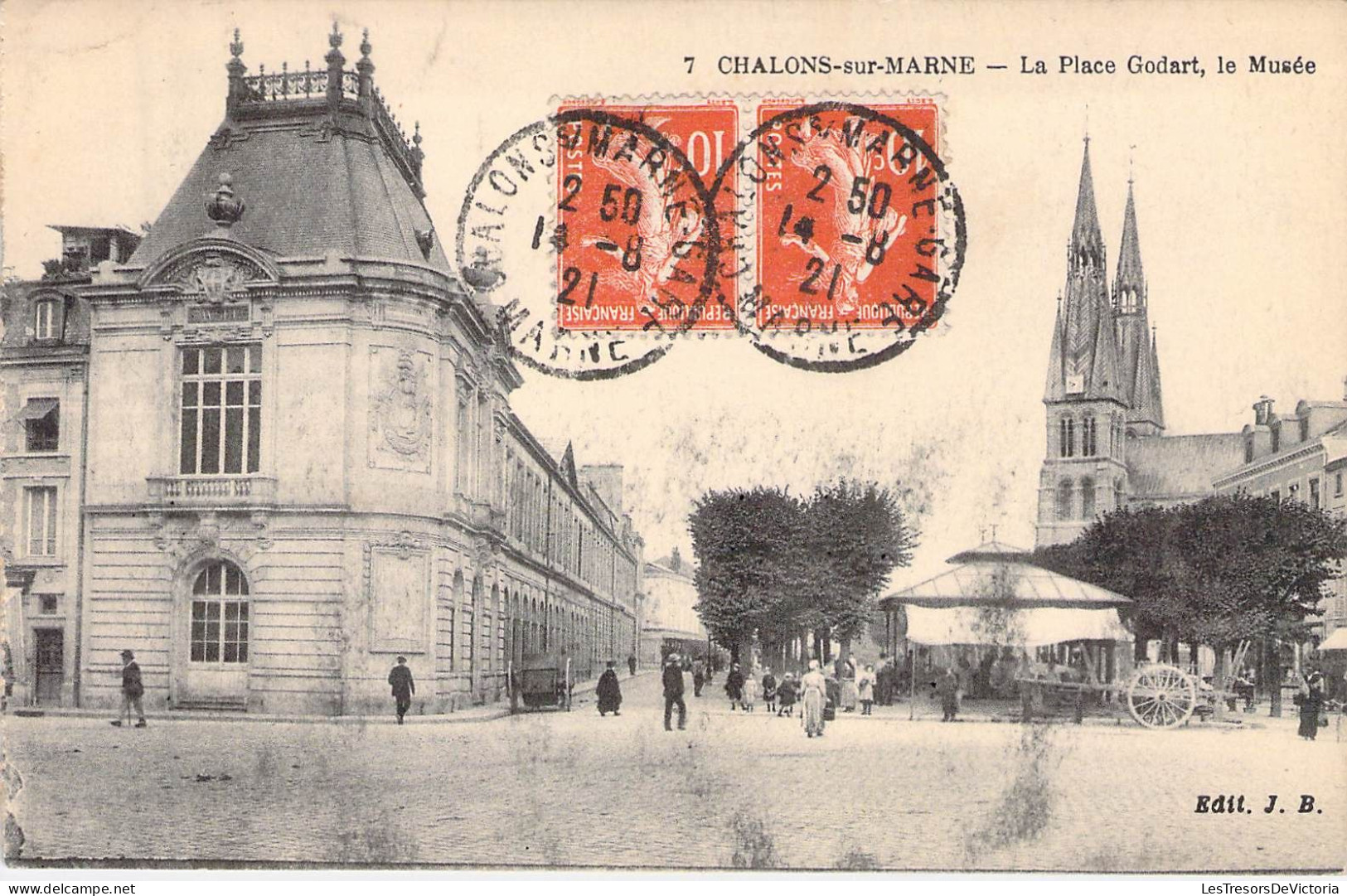 FRANCE - 51 - CHALONS SUR MARNE - La Place Godart - Le Musée - Edit J B - Carte Postale Ancienne - Châlons-sur-Marne