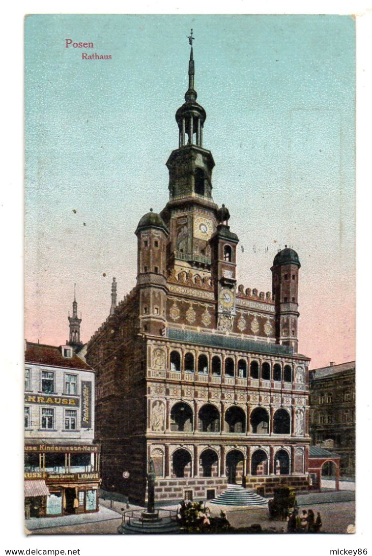 Allemagne--POSEN -1916-- Rathaus.........colorisée  ....cachet  POSEN W - Posen