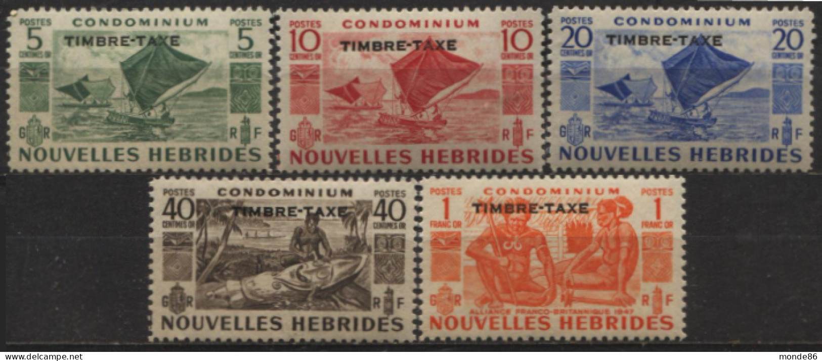 NOUVELLES HEBRIDES - Y&T Taxe N° 26-30 ** - Timbres-taxe