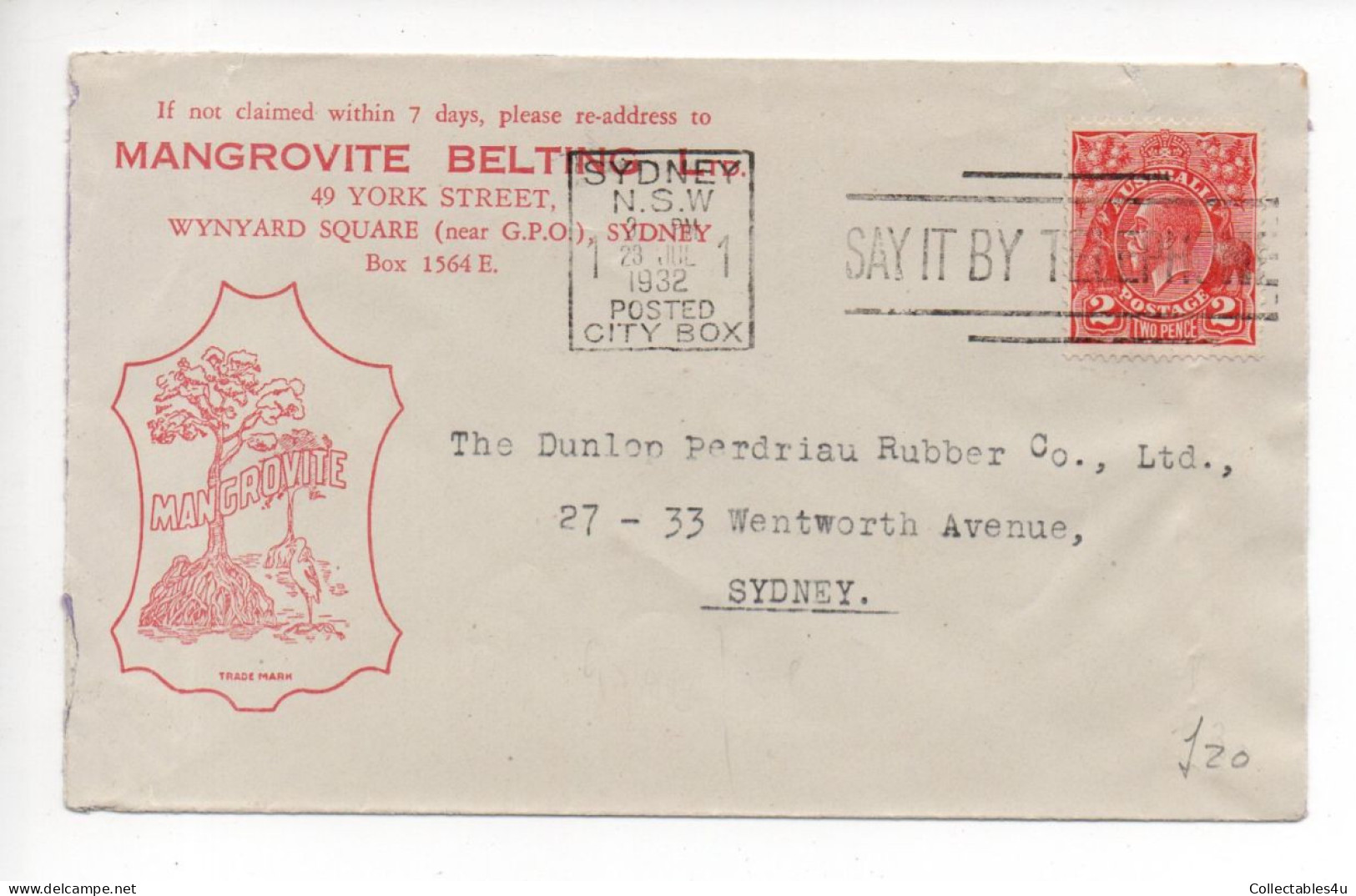 Australia 1932 Advertising Cover NSW  (c107) - Briefe U. Dokumente