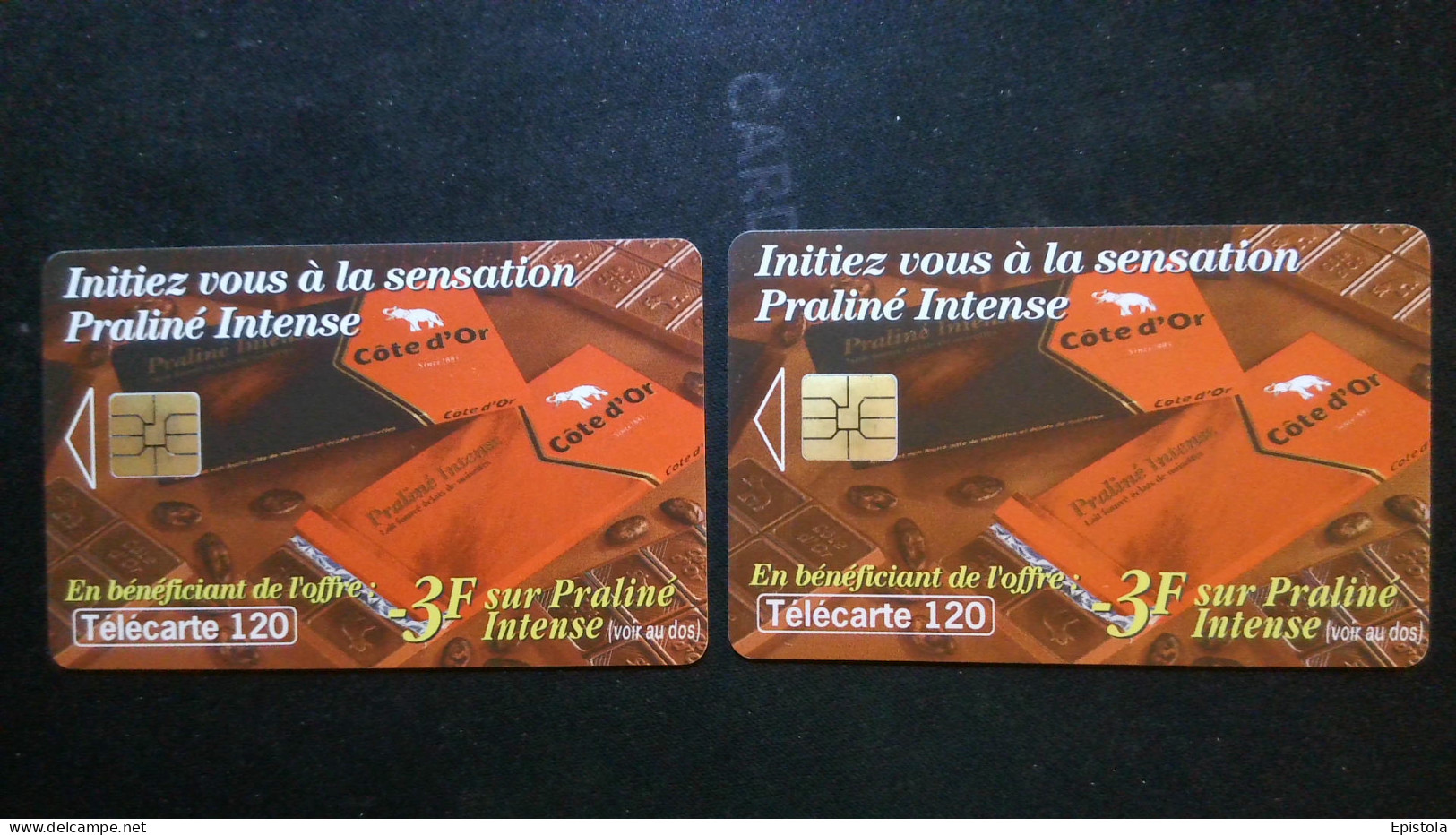 ► France:  Chocolat Côte D'Or  120U  - Lot  2  Cartes - Alimentación