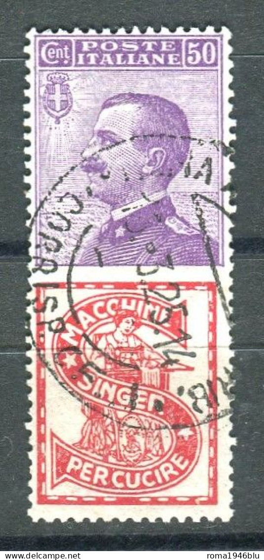 REGNO 1924 PUBBLICITARIO 50 C. SINGER CENTRATO USATO - Reclame