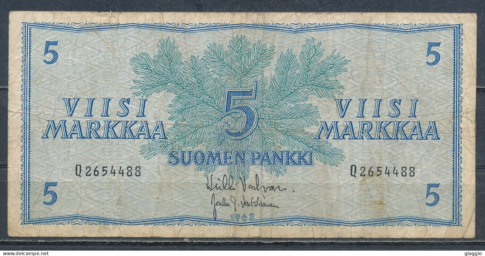 °°° FINLAND 5 MARKKAA 1963 °°° - Finnland