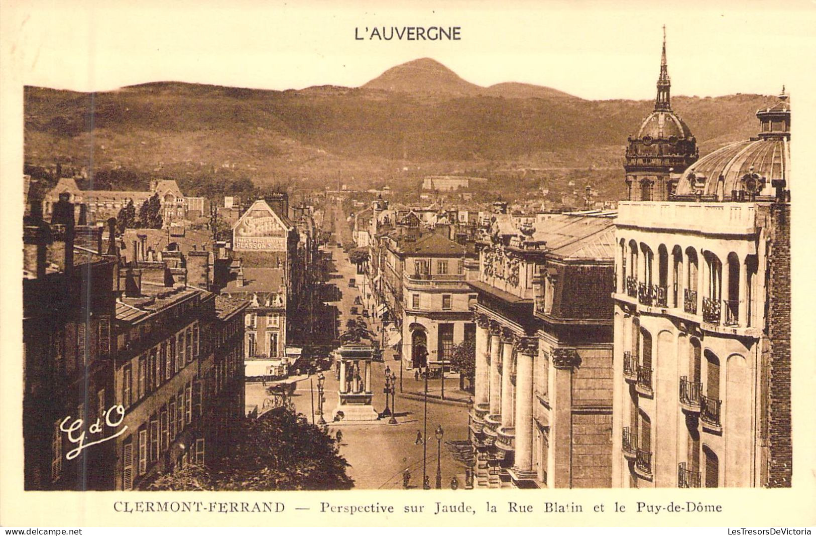 FRANCE - 63 - CLERMONT FERRAND - Perspective Sur Jaude La Rue Blatin Et Le Puy De Dôme - Carte Postale Ancienne - Clermont Ferrand