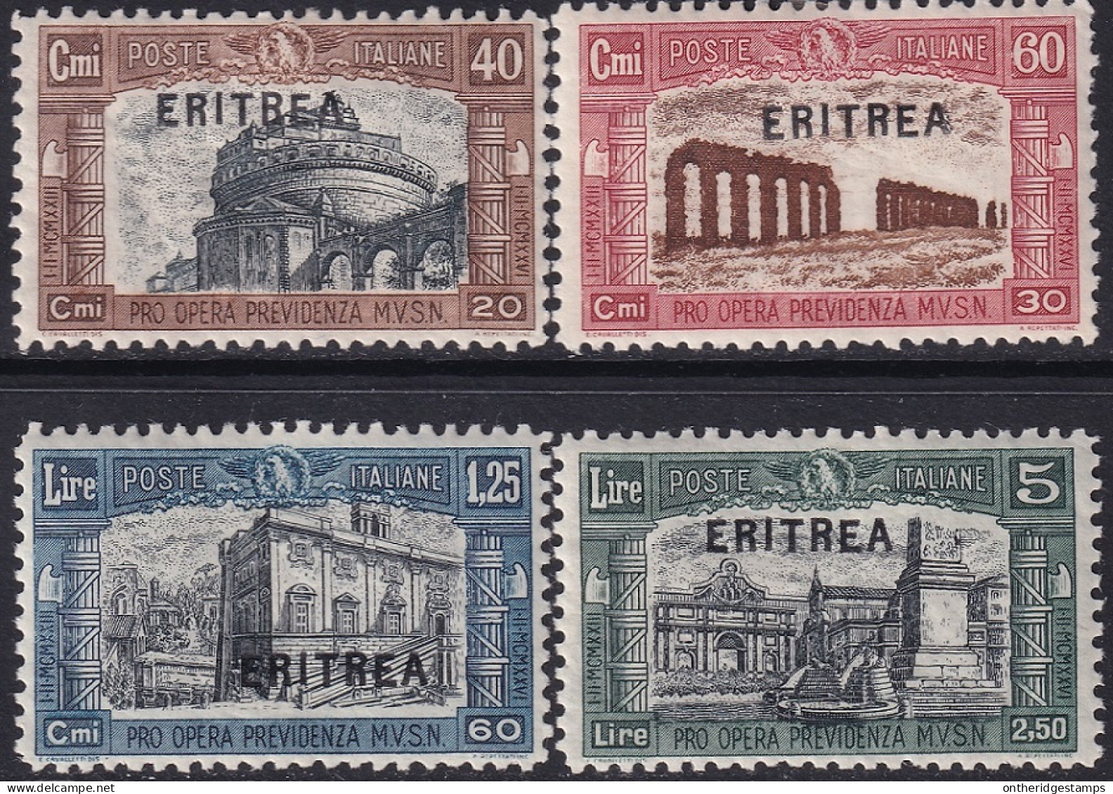 Eritrea 1927 Sc B17-20 Sa 116-9 Set MLH* Some Crazed Gum - Eritrea