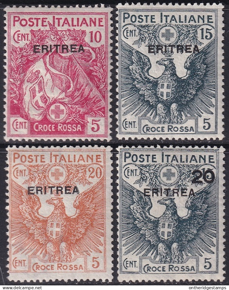 Eritrea 1916 Sc B1-4 Sa 41-4 Set MH* Some Crazed Gum - Eritrea