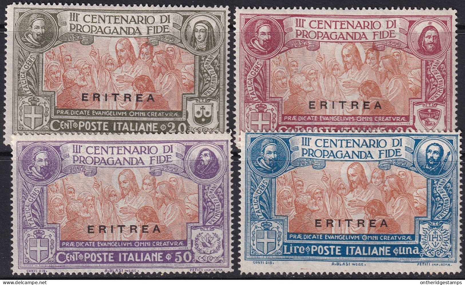 Eritrea 1923 Sc 65-8 Sa 61-4 Set MH* Disturbed Gum - Eritrée