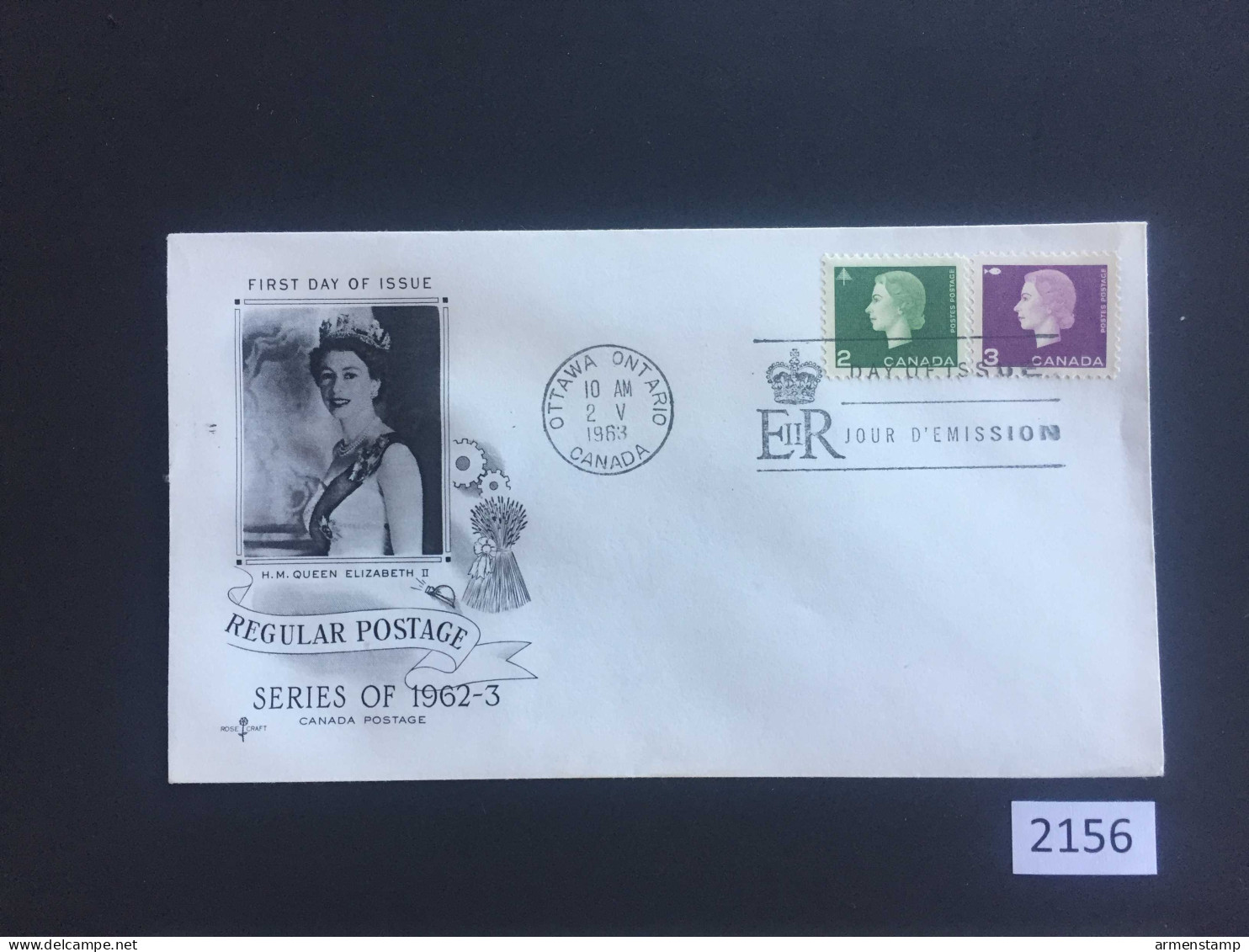 Canada 1962 Series FDC Of 2 Stamps (2156) Free Shipping - Storia Postale