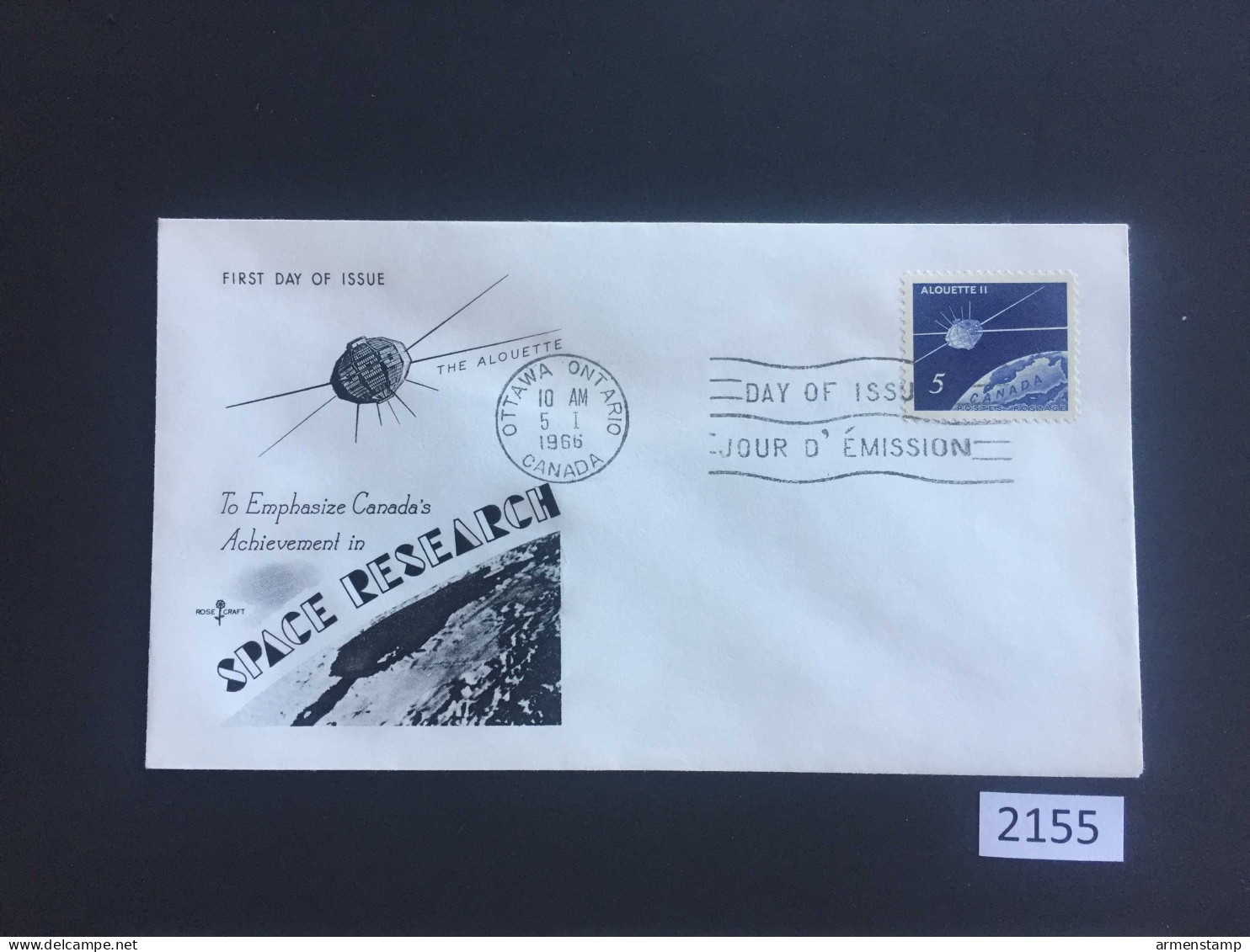 Canada 1966, Space Research Achievements (2155) Free Shipping - Lettres & Documents