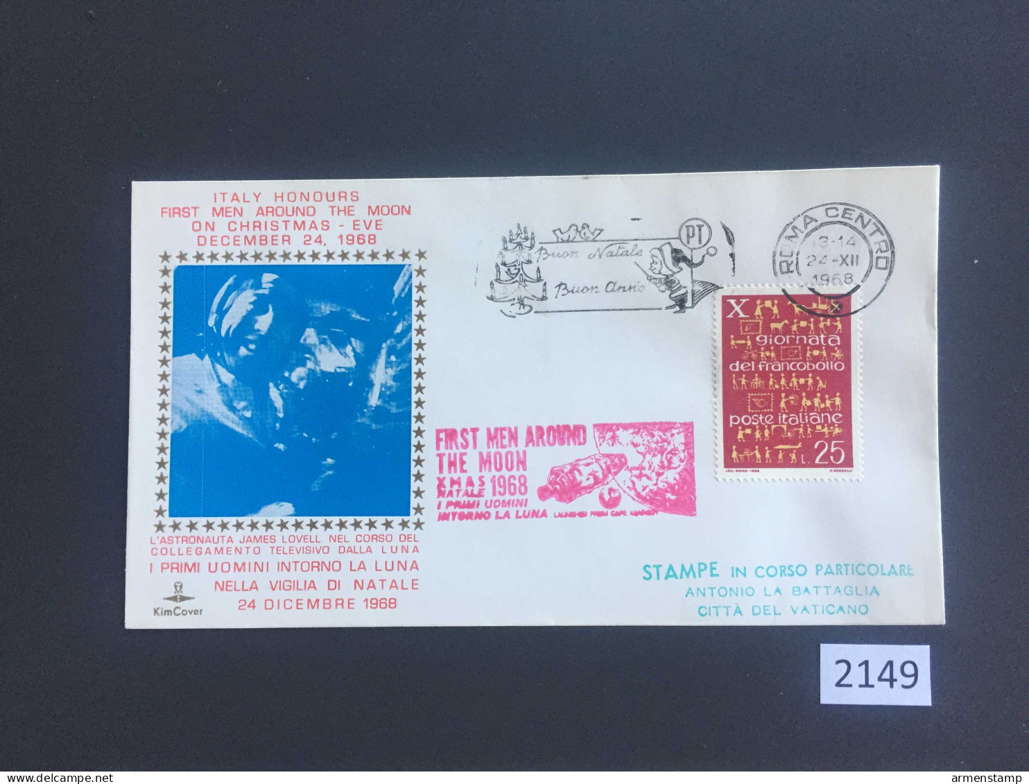 Italy Space First Man FDC (2149) Free Shipping - Fiscales