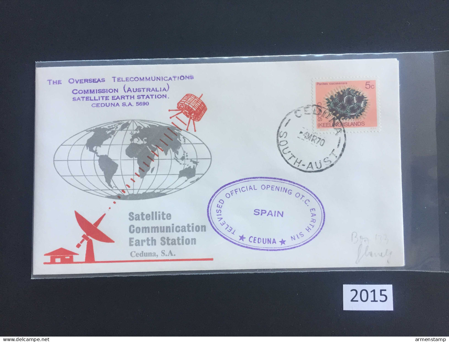 Keeling South Australia To Spain SKTLAB Cover (2015) Free Shipping - Revenue Stamps
