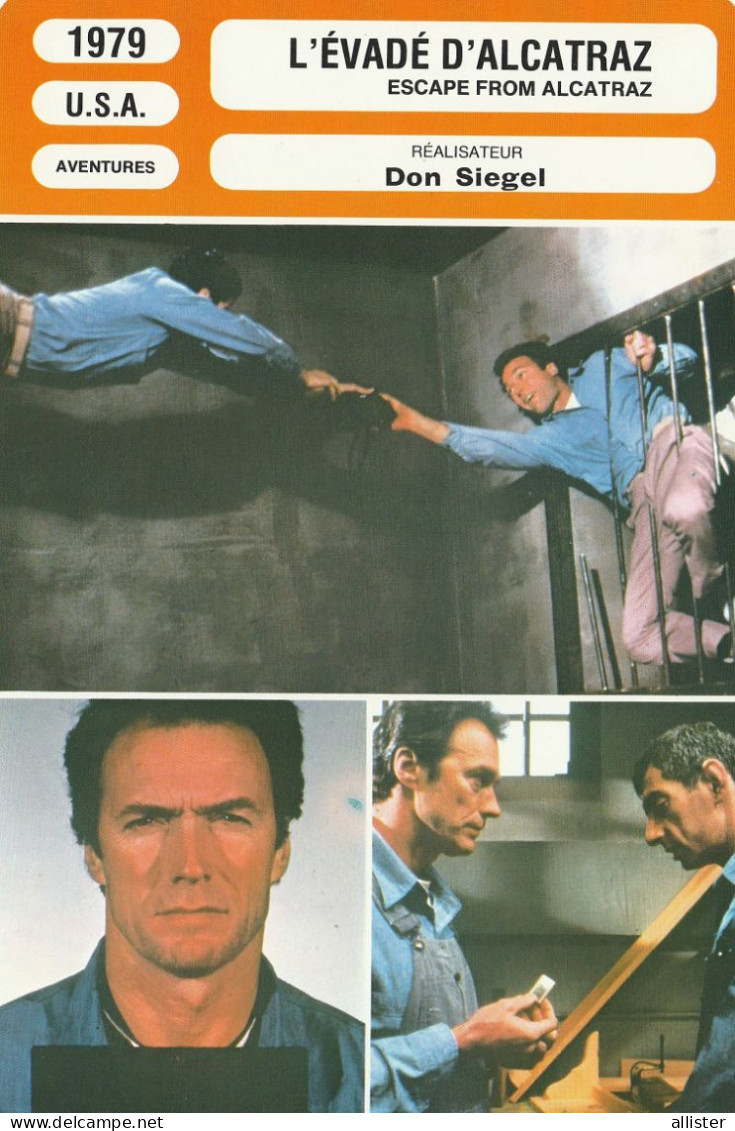 FICHE Cinéma 1979 : L'EVADE D'ALCATRAZ Avec Clint EASTWOOD & Patrick McGOOHAN & Robert BLOSSOM {S17-23} - Werbetrailer