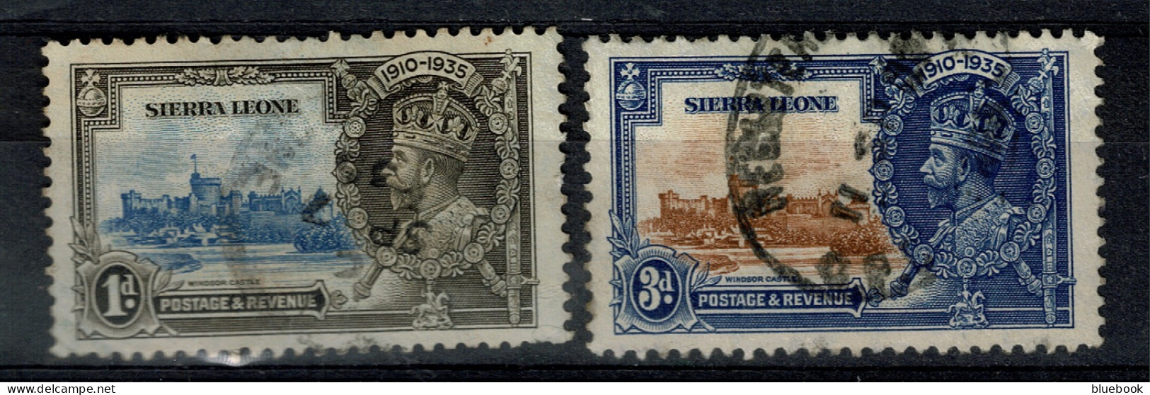 Ref 1608 -  Sierra Leone - 1935 Silver Jubilee - 2 Used Stamps - SG 181/2 - Sierra Leone (...-1960)