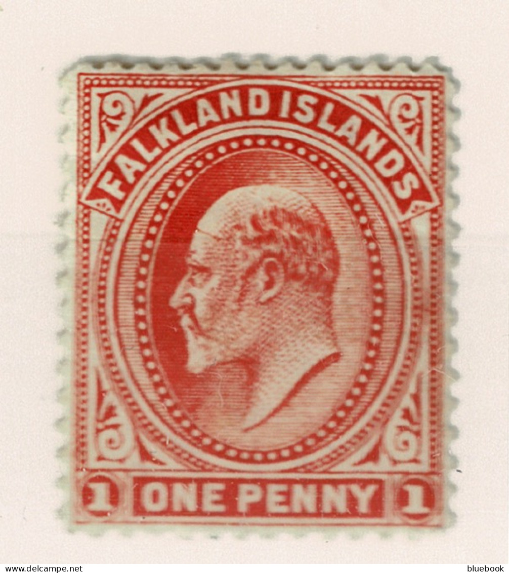 Ref 1608 -  Falkland Islands KEVII 1908 - 1d Mint Stamp - Thick Paper SG. 44c? - Falkland Islands