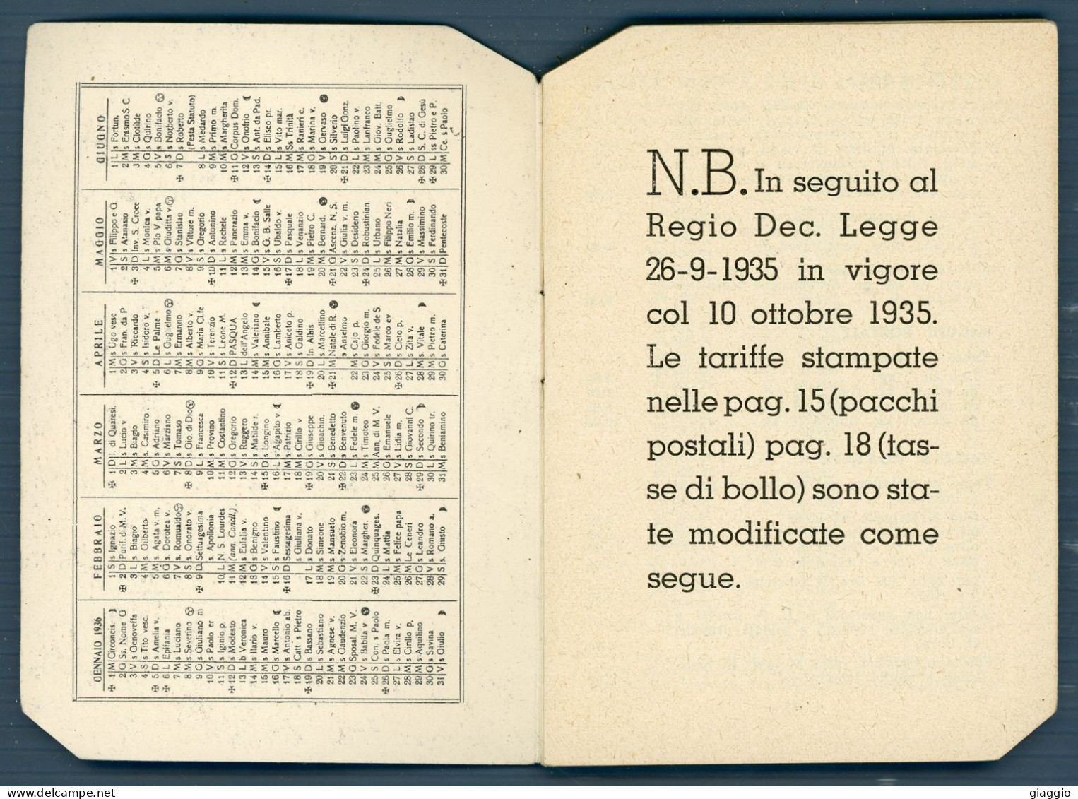 °°° Calendario/vademecum - 1936 °°° - Grand Format : 1901-20