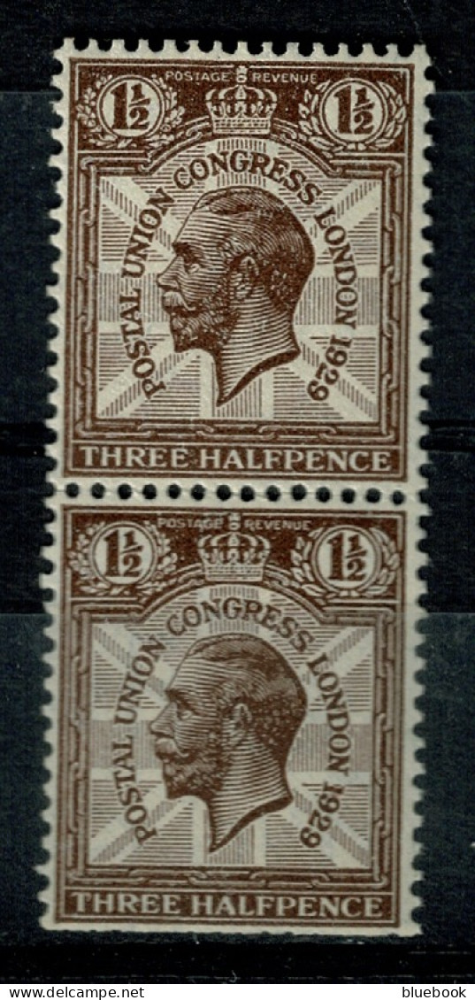 Ref 1609 - GB 1929 - 1 1/2d PUC In Vertical Pair From Booklet - MNH Stamps - Nuevos