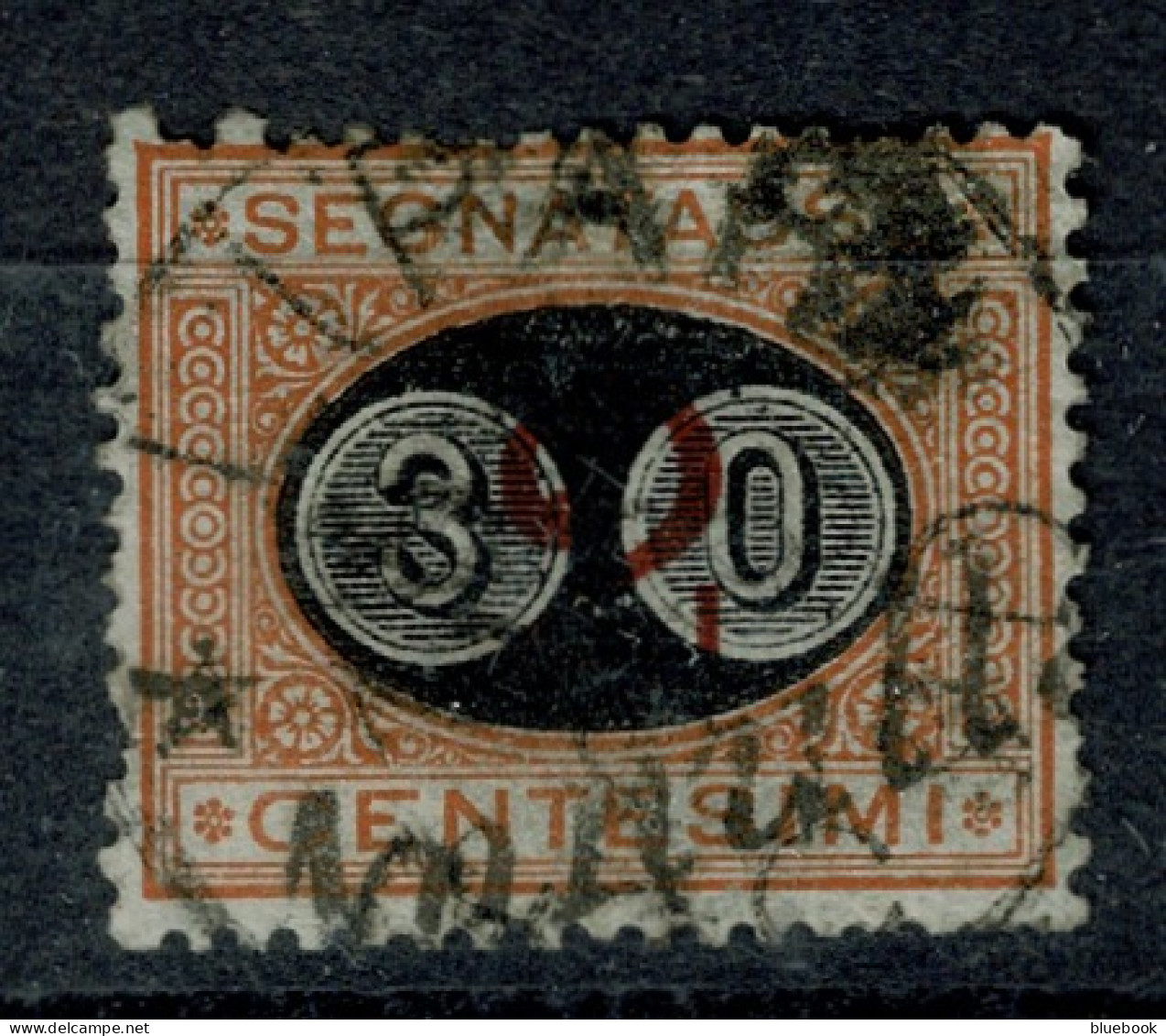 Ref 1609 - Italy 1890-91 - 30c On 2c Postage Due -  Good Used - Sassone 19 Cat  €16 - Strafport