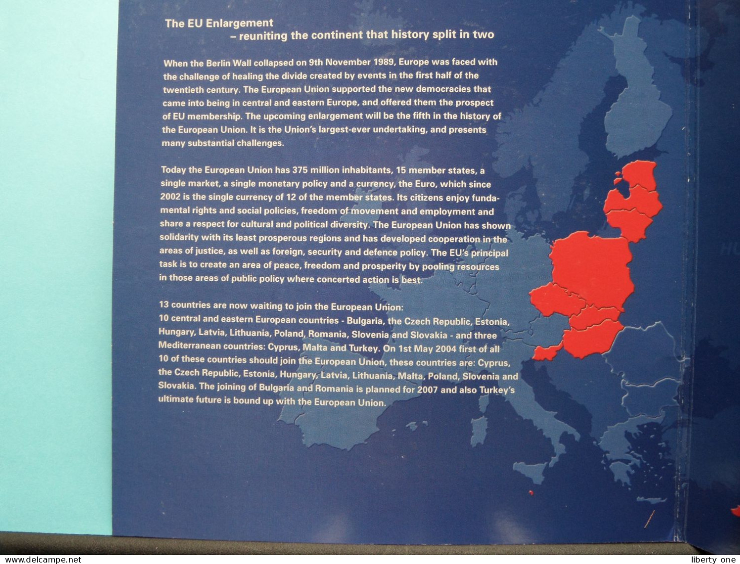 Map with The CIRCULATION Coins of the EU Cadidate Countries >> ( See / Voir SCANS for DETAIL ) Format Map 18x18 cm. !