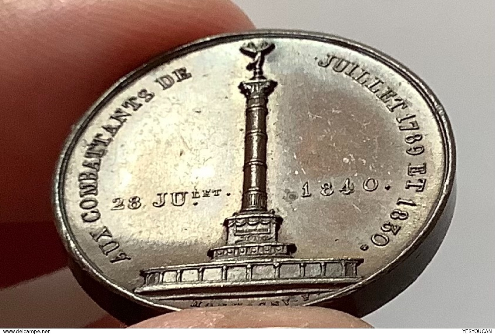 Medal FRANCE. Monument Prise De La Bastille 1789 & 1830. F. Montagny 1840 (médaille Revolution Française Paris - Andere & Zonder Classificatie