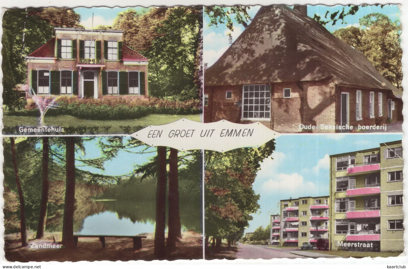 Een Groet Uit Emmen - Gemeentehuis, Saksische Boerderij, Zandmeer, Meerstraat - (Drenthe, Nederland/Holland) - 1963 - Emmen