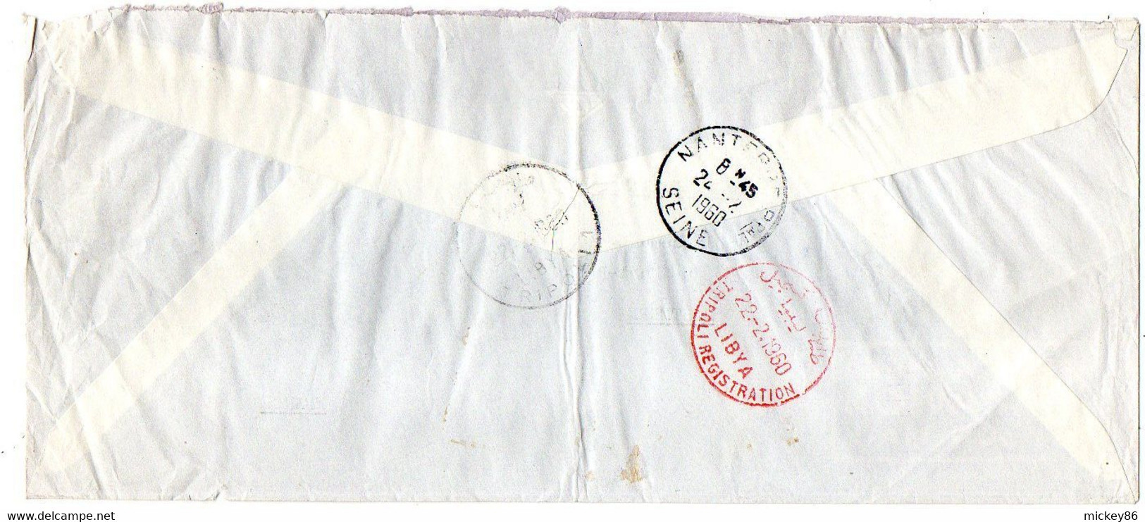 LIBYE--1960--lettre Recommandée  TRIPOLI  Pour NANTERRE-92 (France).timbres Sur Lettre,  Cachet - Libia