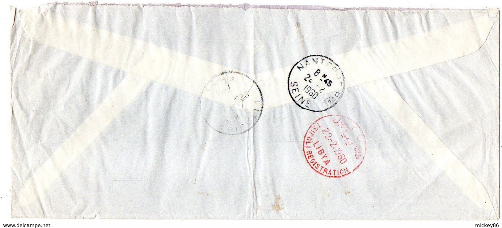 LIBYE--1960--lettre Recommandée  TRIPOLI  Pour NANTERRE-92 (France).timbres Sur Lettre,  Cachet - Libya