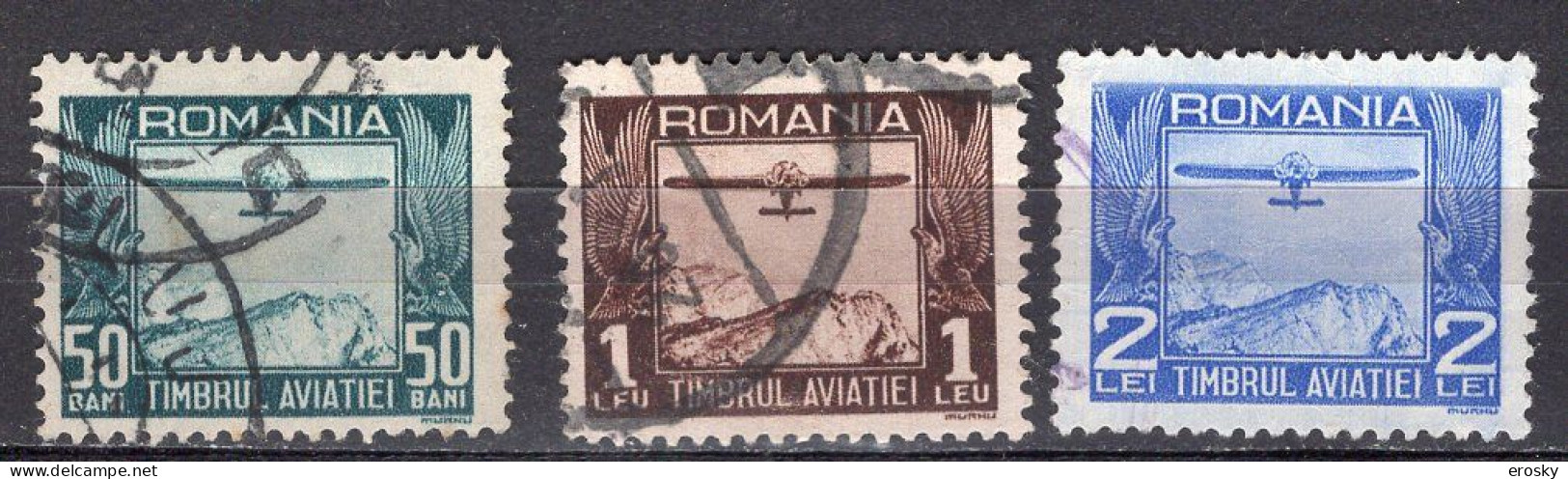 S2605 - ROMANIA ROUMANIE AERIENNE Yv N°11/13 - Oblitérés