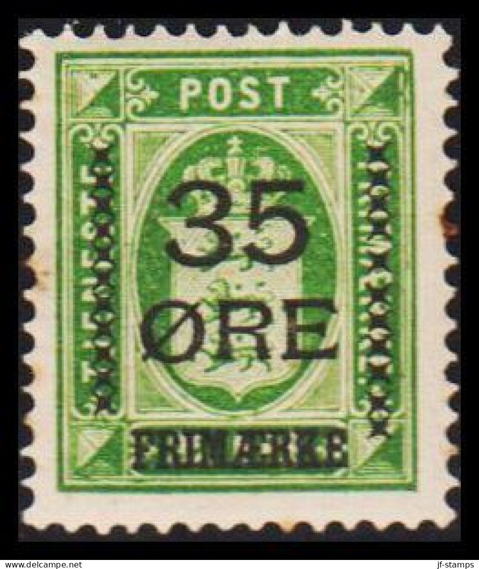 1912. Surcharge. 35 Øre On 32 Øre Green Official Stamp Pair Never Hinged. Rust. Vari... (Michel 62 (AFA 62x)) - JF532369 - Unused Stamps