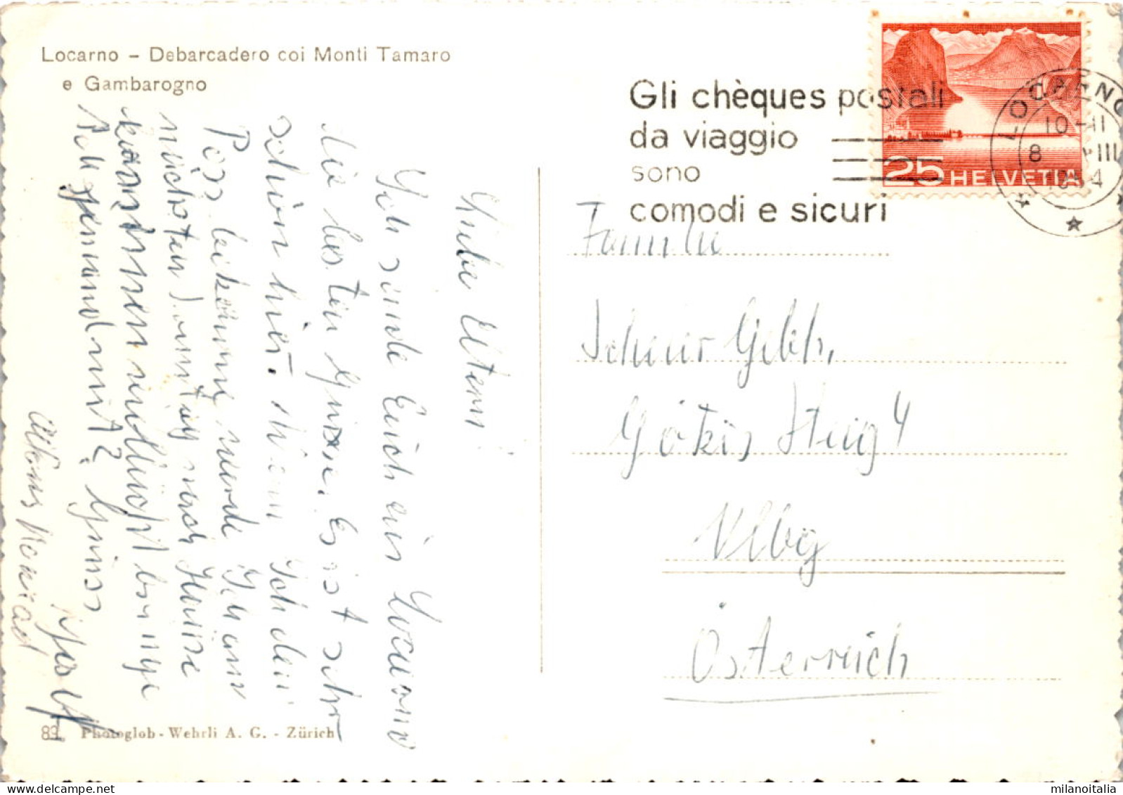 Locarno - Debarcadero Coi Monti Tamaro E Gambarogno (89) * 8. 8. 1954 - Gambarogno