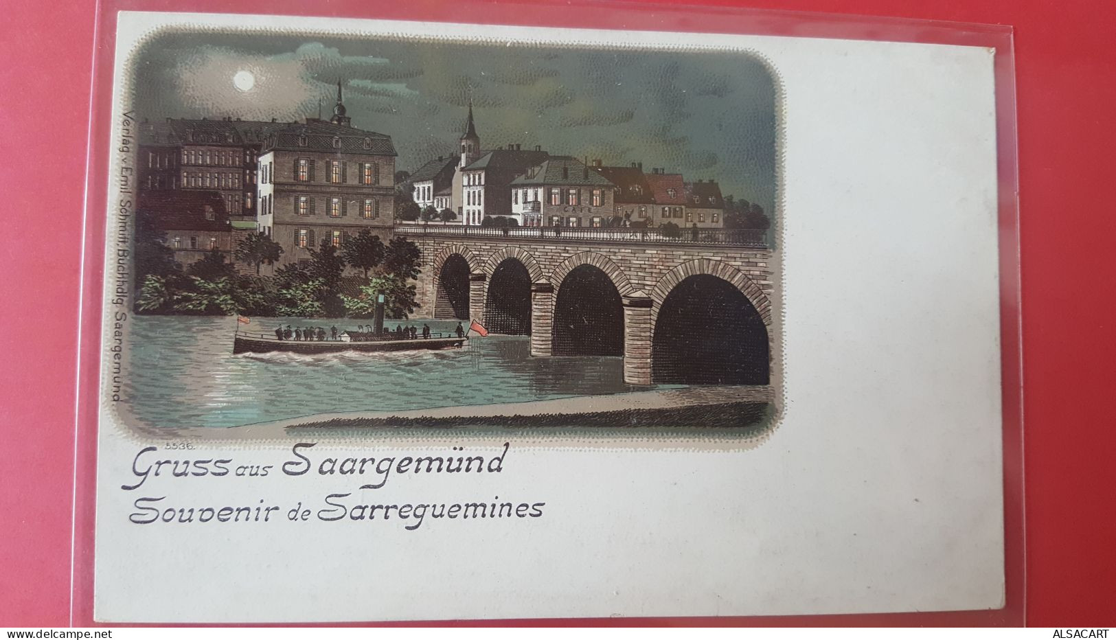 Gruss Aus Sarreguemines , Carte 1900 à La Lune - Sarreguemines