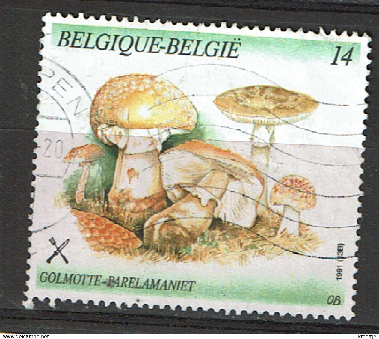 België / Belgique / Belgium / Belgien 14F Paddestoel / Champignon / Mushroom 1991 (OBP 2419 ) - Altri & Non Classificati