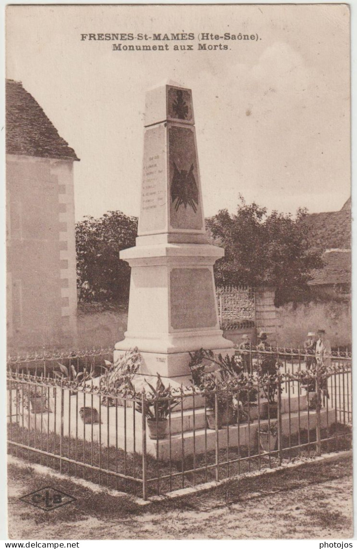 CPA  Fresnes Saint Mamès  (70) Le Monument Aux Morts De G Halley , Bien Fleuri !   1925 - Fresne-Saint-Mamès