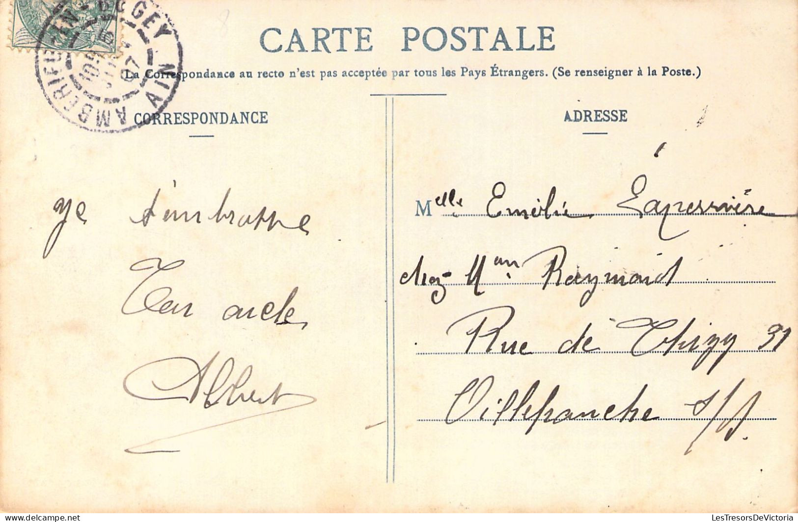 FRANCE - 01 - AMBERIEU EN BUGEY - Hôtel De Ville - Carte Postale Ancienne - Non Classés