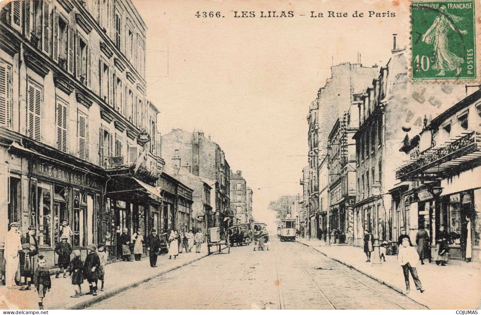93 - LES LILAS - S14756 - La Rue De Paris Boulangerie Commerces Tramway En L'état - L23 - Les Lilas