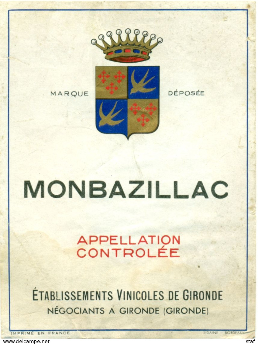 (M11) Etiquette - Etiket - Monbazillac - Monbazillac