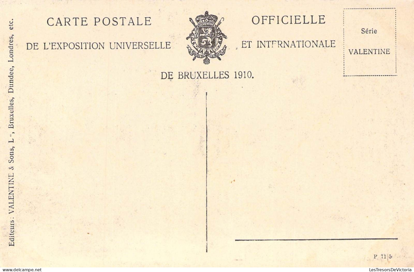 BELGIQUE - BRUXELLES - Exposition De Bruxelles 1910 - Le Marché - Editeurs Valentine & Sons L - Carte Postale Ancienne - Marchés