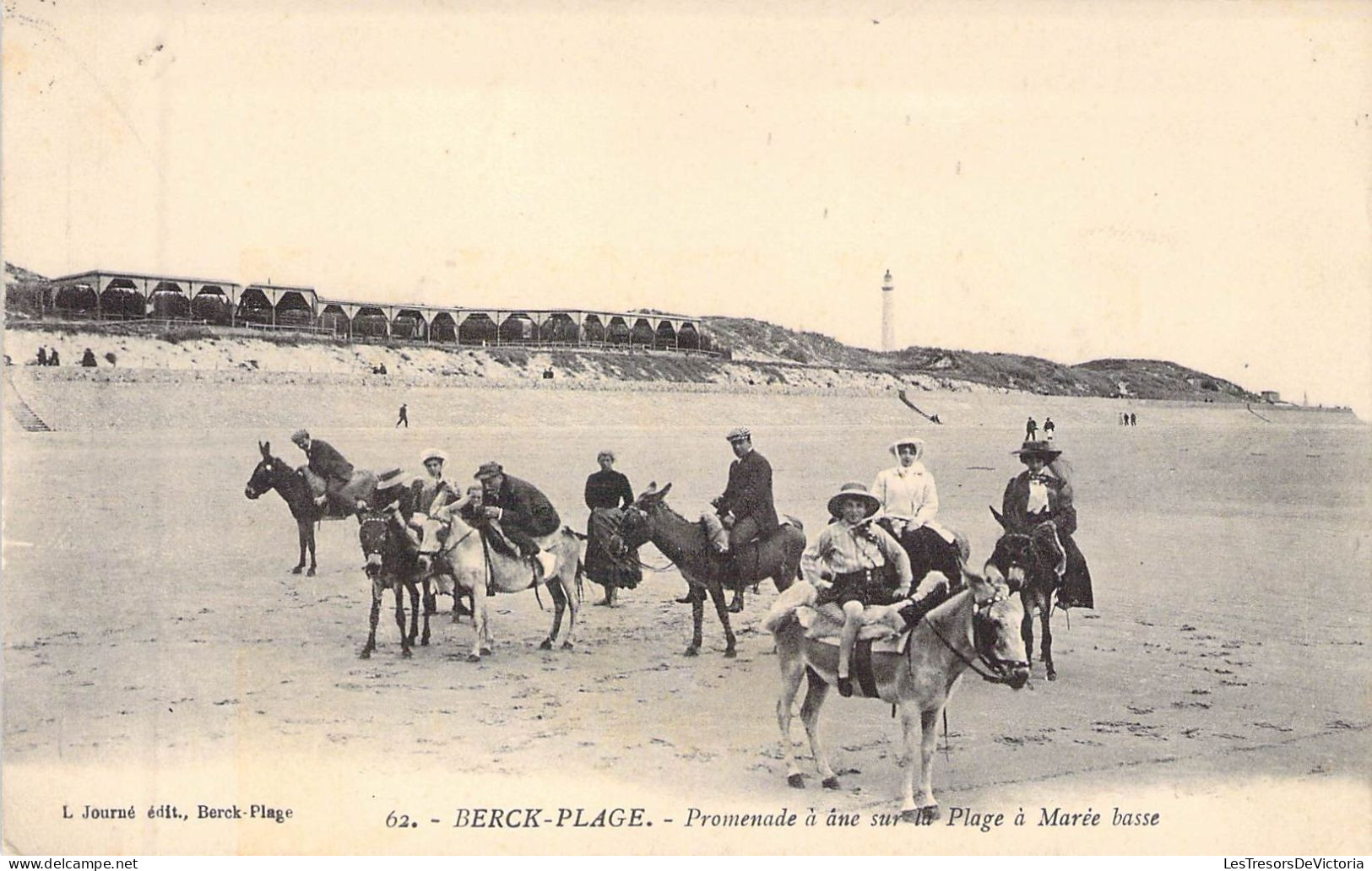 FRANCE - 62 - BERCK - Promenade à âne Sur La Plage à Marée Basse - Edit L Journé - Carte Postale Ancienne - Berck