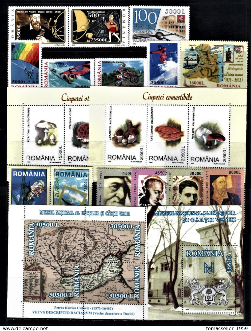 Romania- 2003 Full  Year Set - 23 Issues ( 57 St.+7 S/s.).MNH** - Volledig Jaar