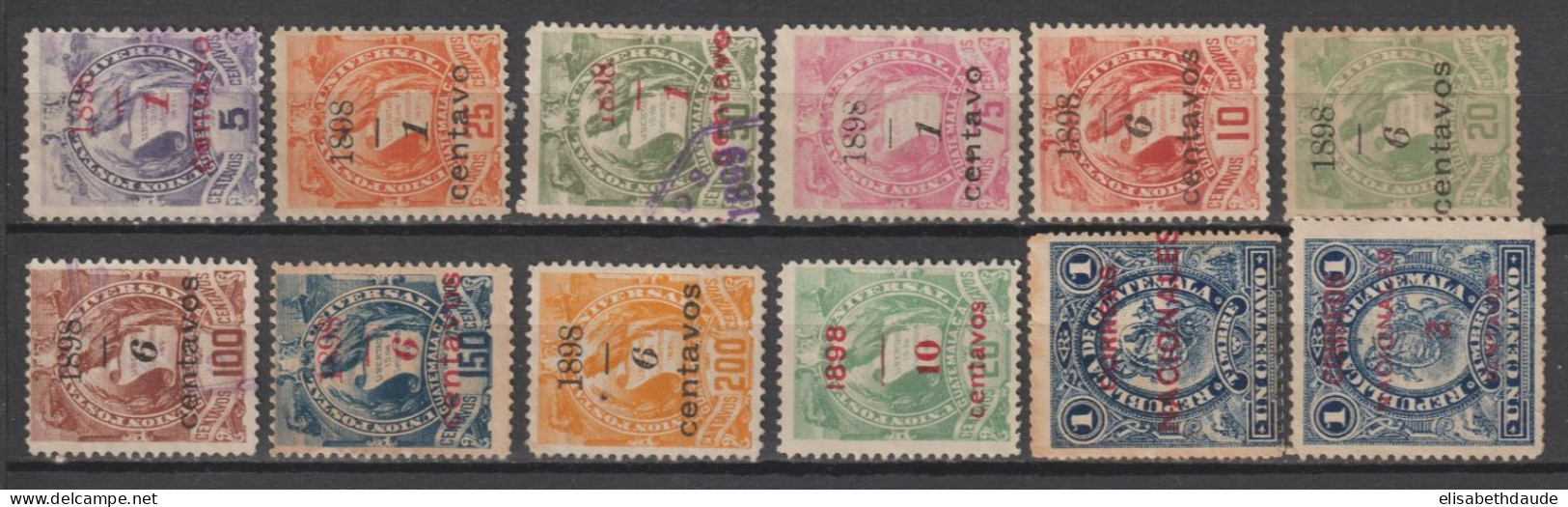 GUATEMALA - 1897/1900 - COLLECTION QUASI COMPLETE ! YVERT N° 62/113 SAUF 76 (NON EMIS) ET 84 - COTE 630/650 EUR ! - Guatemala