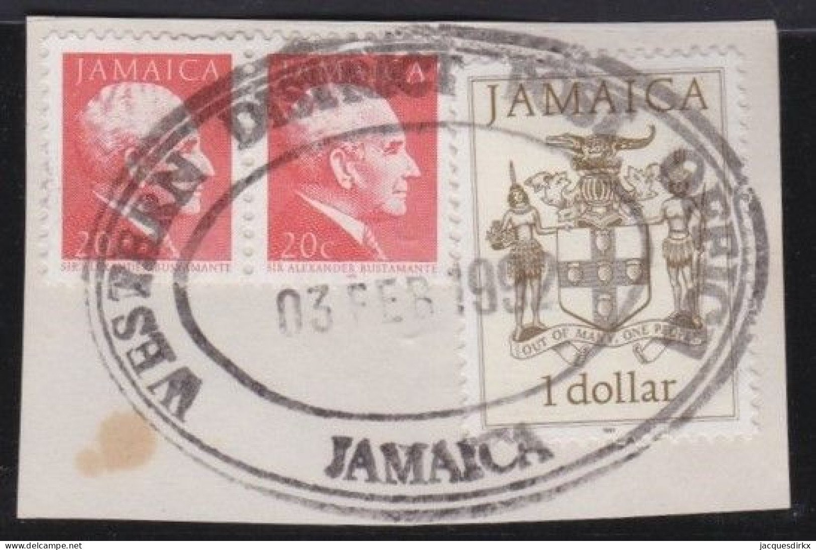 Jamaica   .   SG    .   3 Stamps On Paper       .   O    .     Cancelled - Jamaïque (...-1961)