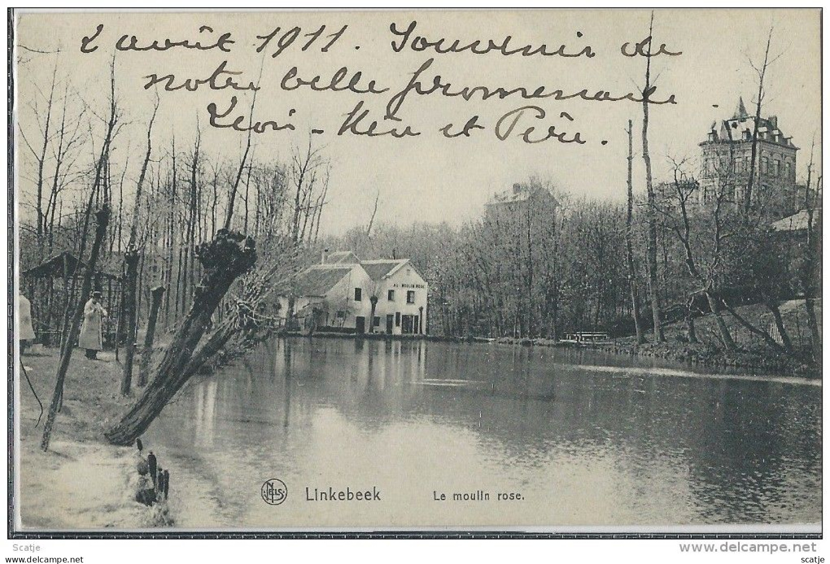 Linkebeek   -   Le Moulin Rose.   -   1911   Mooie Kaart! - Linkebeek